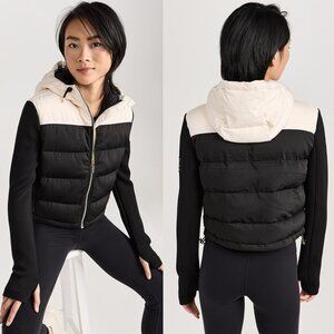 P.E‎ Nation Jacket Parallel Cream Black Quilted Hooded Puffer Size XL